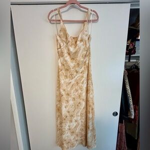 Hersy Yellow Floral Midi Dress